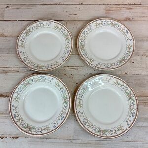 Set Of 4 Farberware Wellesley Floral Gold Rim Plates 4245 Katherine Babanausky